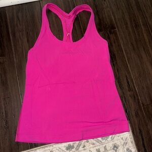 Lululemon Athletica Pink Fitted Backless Tank Top